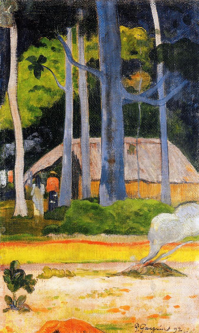 Cabin under the Trees - Paul Gauguin Painting